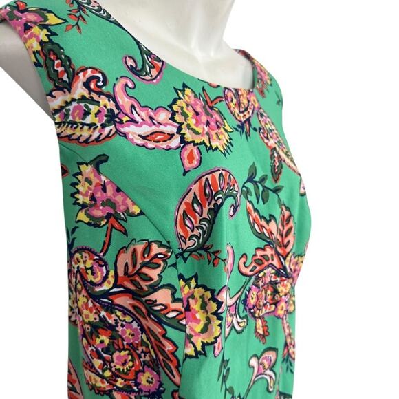 Roz & Ali Womens Green Paisley Floral Stretch Sheath Knee Length Dress sz 18 - Picture 4 of 16
